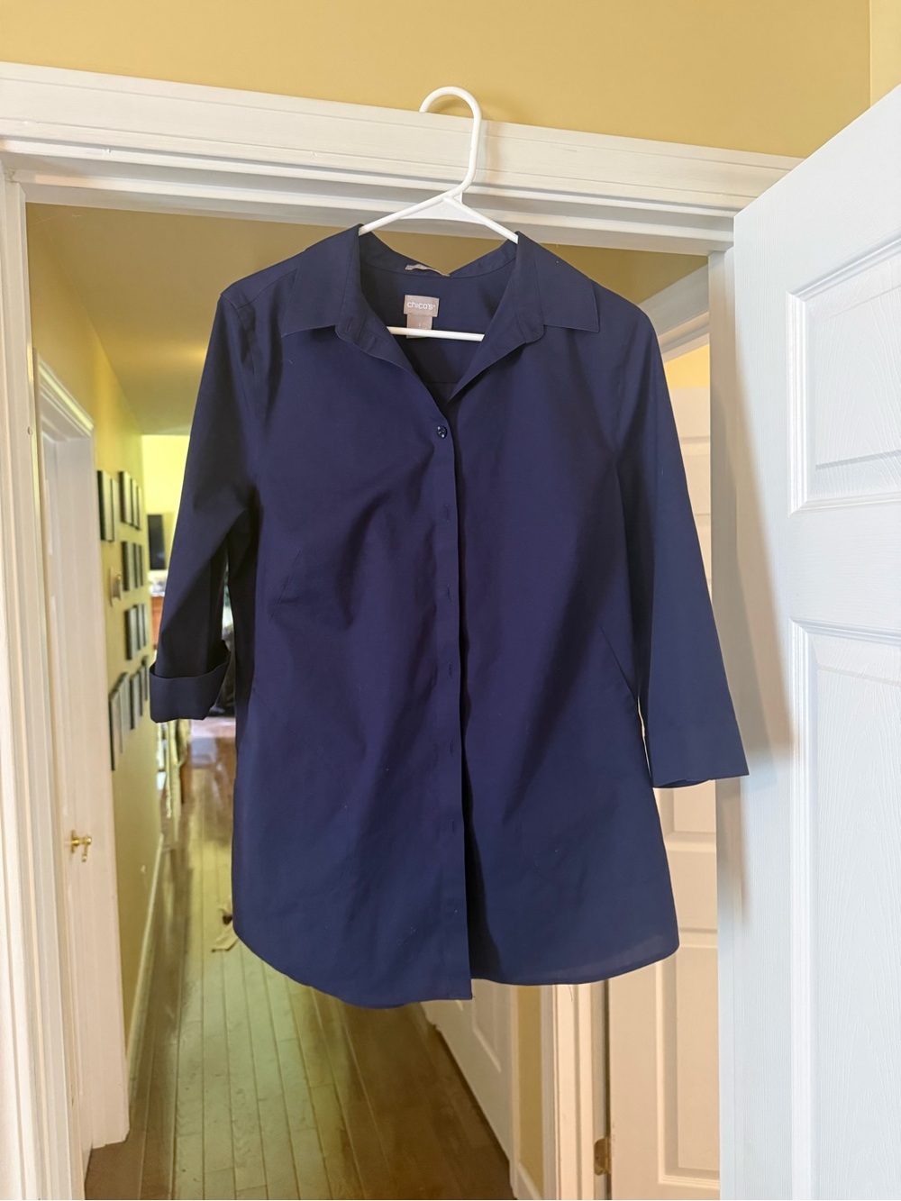Chico's Navy Button-Front Women's Shirt